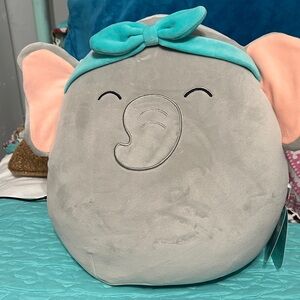 Squishmallows Gray Elephant with Pink Ears